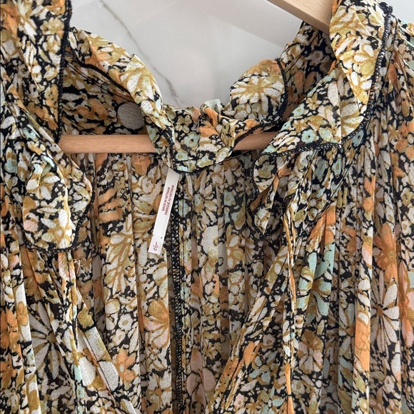 Floral Long Sleeve Midi Dress in Mustard free people - Picture 2 of 2